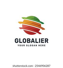 Modern unique gradient galaxy planet logo