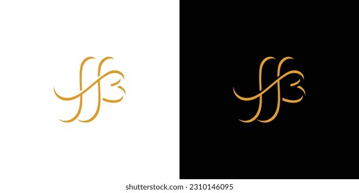 modern and unique handwritten letter HB initials logo design