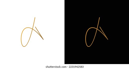 letra manuscrita moderna y única Diseño del logotipo de las iniciales	