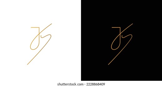 modern and unique handwritten letter JS initials logo design