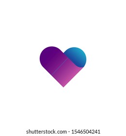 Modern unique heart love logo vector icon design illustration