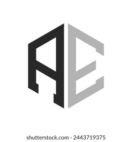 Modern Unique Hexagon Letter AE Logo Design Template. Elegant initial AE Letter Logo Concept svg