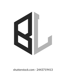 Modern Unique Hexagon Letter AL Logo Design Template. Elegant initial AL Letter Logo Concept