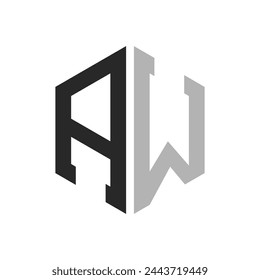 Moderne einzigartige Hexagon Buchstabe AW Logo Design-Vorlage. Elegantes anfängliches AW Letter Logo Konzept