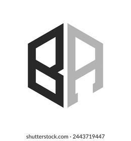 Modern Unique Hexagon Letter BA Logo Design Template. Elegant initial BA Letter Logo Concept