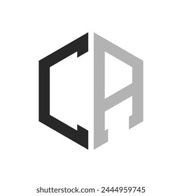 Modern Unique Hexagon Letter CA Logo Design Template. Elegant initial CA Letter Logo Concept
