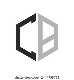 Modern Unique Hexagon Letter CB Logo Design Template. Elegant initial CB Letter Logo Concept