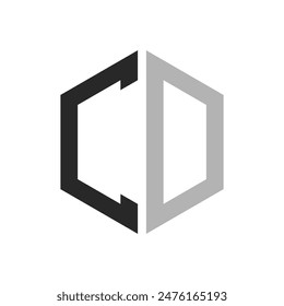 Modern Unique Hexagon Letter CD Logo Design Template. Elegant initial CD Letter Logo Concept