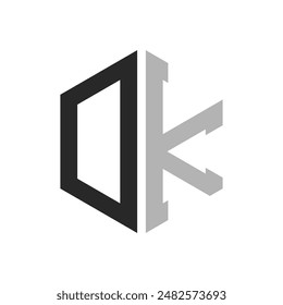Plantilla de diseño de logotipo de DK de letra hexagonal única moderna. Elegante inicial DK Letter Logo Concept