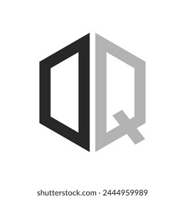 Modern Unique Hexagon Letter DQ Logo Design Template. Elegant initial DQ Letter Logo Concept