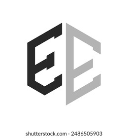 Modern Unique Hexagon Letter EE Logo Design Template. Elegant initial EE Letter Logo Concept