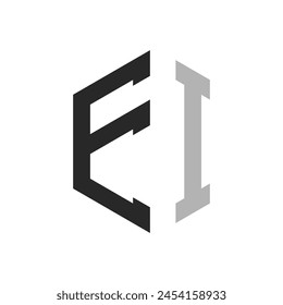 Modern Unique Hexagon Letter EI Logo Design Template. Elegant initial EI Letter Logo Concept