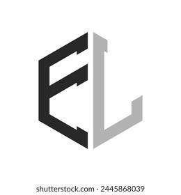 Modern Unique Hexagon Letter EL Logo Design Template. Elegant initial EL Letter Logo Concept