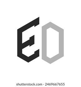 Moderne einzigartige Sechseckbuchstaben EO Logo Design Vorlage. Elegantes anfängliches EO-Buchstaben-Logo-Konzept
