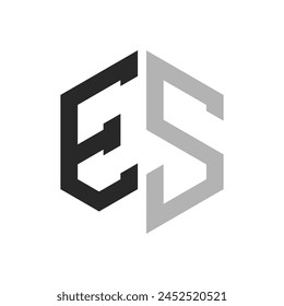 Moderne einzigartige Sechseckbuchstaben ES Logo Design Vorlage. Elegantes Initial ES Letter Logo Konzept