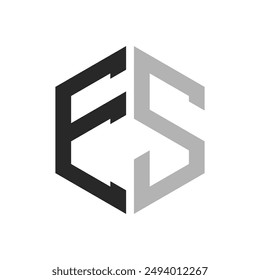 Moderne einzigartige Sechseckbuchstaben ES Logo Design Vorlage. Elegantes Initial ES Letter Logo Konzept