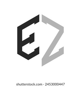 Modern Unique Hexagon Letter EZ Logo Design Template. Elegant initial EZ Letter Logo Concept