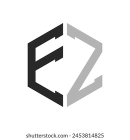 Modern Unique Hexagon Letter EZ Logo Design Template. Elegant initial EZ Letter Logo Concept