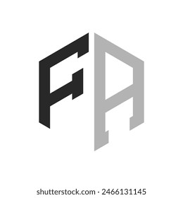 Modern Unique Hexagon Letter FA Logo Design Template. Elegant initial FA Letter Logo Concept