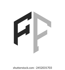 Modern Unique Hexagon Letter FF Logo Design Template. Elegant initial FF Letter Logo Concept