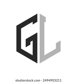 Plantilla de diseño de logotipo moderno y único de letra hexagonal GL. Elegante inicial GL Letter Logo Concept