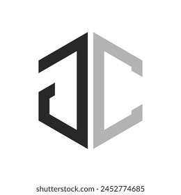 Modern Unique Hexagon Letter JC Logo Design Template. Elegant initial JC Letter Logo Concept