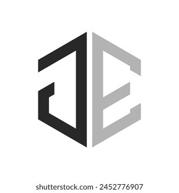 Modern Unique Hexagon Letter JE Logo Design Template. Elegant initial JE Letter Logo Concept