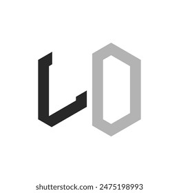 Modern Unique Hexagon Letter LO Logo Design Template. Elegant initial LO Letter Logo Concept