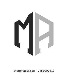 Plantilla de diseño de logotipo de letra hexagonal MA única moderna. Elegante inicial MA Letter Logo Concept