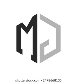 Modern Unique Hexagon Letter MJ Logo Design Template. Elegant initial MJ Letter Logo Concept