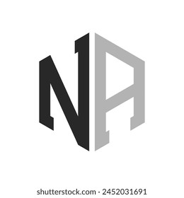 Modern Unique Hexagon Letter NA Logo Design Template. Elegant initial NA Letter Logo Concept