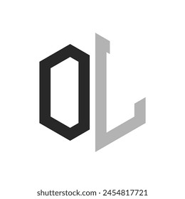 Modern Unique Hexagon Letter OL Logo Design Template. Elegant initial OL Letter Logo Concept