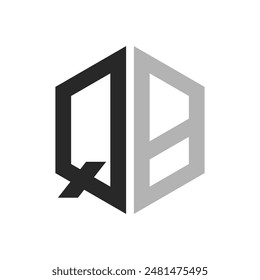 Modern Unique Hexagon Letter QB Logo Design Template. Elegant initial QB Letter Logo Concept