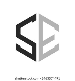 Modern Unique Hexagon Letter SE Logo Design Template. Elegant initial SE Letter Logo Concept