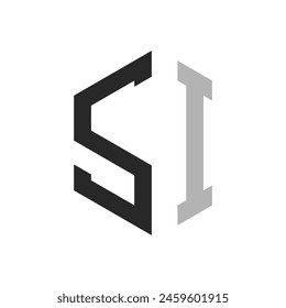 Modern Unique Hexagon Letter SI Logo Design Template. Elegant initial SI Letter Logo Concept