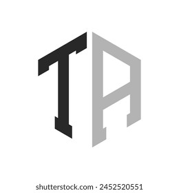 Modern Unique Hexagon Letter TA Logo Design Template. Elegant initial TA Letter Logo Concept