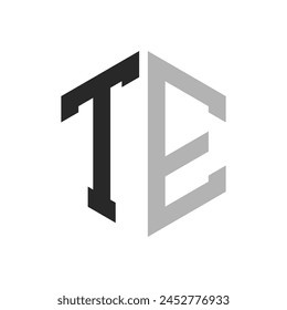 Modern Unique Hexagon Letter TE Logo Design Template. Elegant initial TE Letter Logo Concept