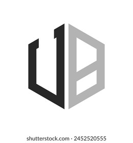 Modern Unique Hexagon Letter UB Logo Design Template. Elegant initial UB Letter Logo Concept