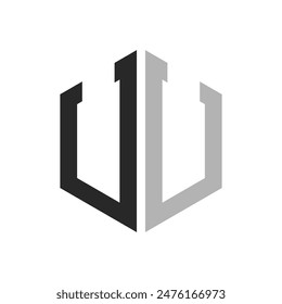 Modern Unique Hexagon Letter UU Logo Design Template. Elegant initial UU Letter Logo Concept