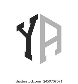 Modern Unique Hexagon Letter YA Logo Design Template. Elegant initial YA Letter Logo Concept