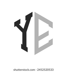Modern Unique Hexagon Letter YE Logo Design Template. Elegant initial YE Letter Logo Concept