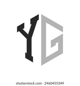 Modern Unique Hexagon Letter YG Logo Design Template. Elegant initial YG Letter Logo Concept