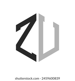 Moderne einzigartige Sechseckbuchstaben ZU Logo Design Vorlage. Elegantes Initial-ZU-Letter-Logo-Konzept