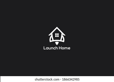 modern unique Home and rocket logotype. abstract creative vector based icon template.