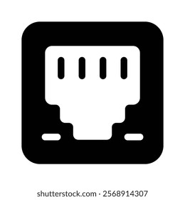 Modern and unique icon of ethernet port, editable vector