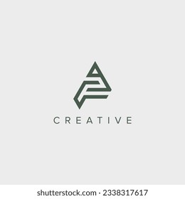 Plantilla de diseño de logotipo AF FA de letra única moderna - vector