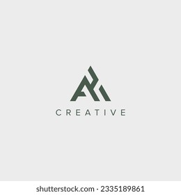 modern unique letter AH HA logo design template - vector. svg