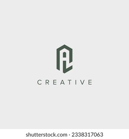 Modern unique letter AL LA logo design template - vector.