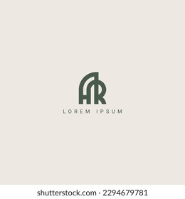 Modern unique letter AR RA logo icon design template elements.