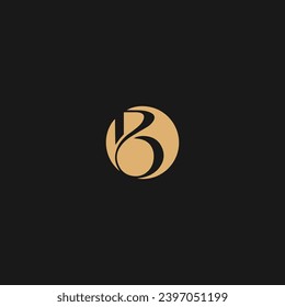 Diseño del logotipo de las iniciales del círculo B de letras modernas y únicas Vector
